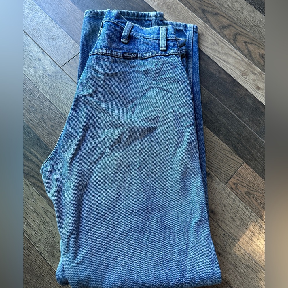 Light wash vintage bare back wranglers